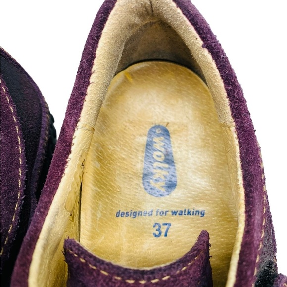 Wolky Crossfeet Style 1955 Purple Comfort Walking Shoe Rubber Sole Suede EU 37‎ - Picture 11 of 14